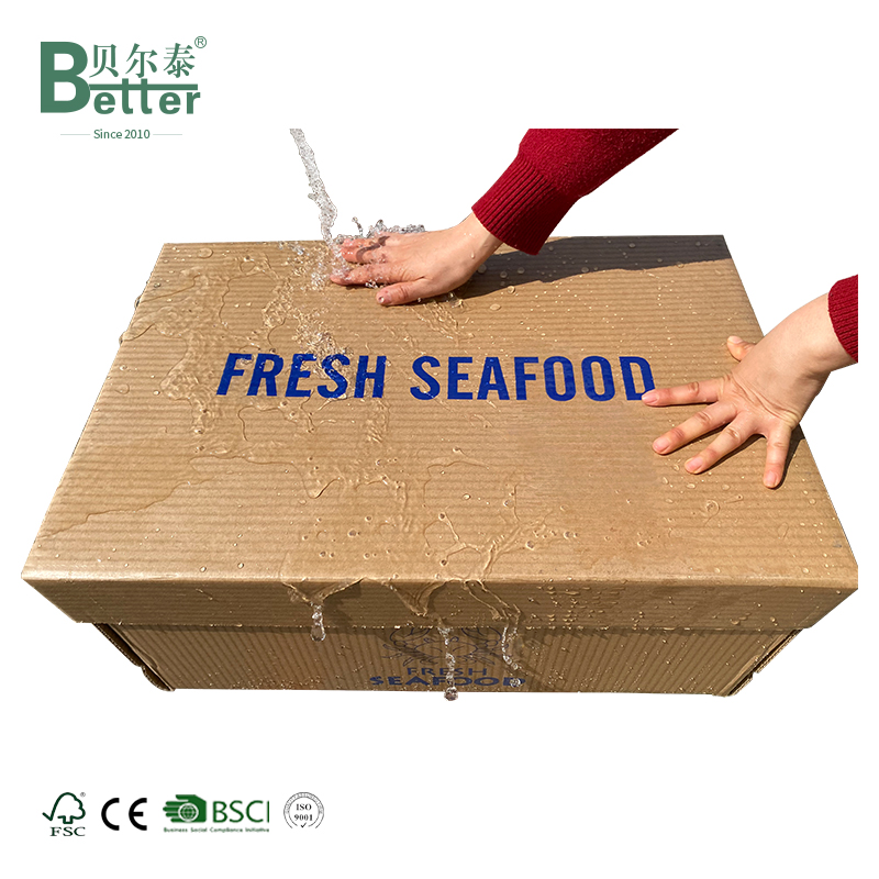 Free Sample Custom Logo Corrugated Board Seafood Carton Boxs Packing For Frozen Seefood Embossed Matt Lamination Paper Packaging