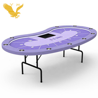 Luckyh — Table de Poker à jambes pliantes facilement, prix d'usine, éclairage Led, Table de jeu Texas, Poker, facile à plier, personnalisé, 96 pouces