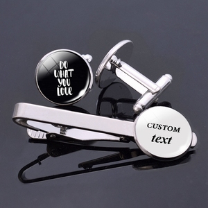 Gemelos Personalizados con Foto, Diseño a Medida, Joyería Plateada, Regalo de Boda para <span class=keywords><strong>Caballero</strong></span>, Gemelos y Pasador de Corbata Personalizados - Product Image 2