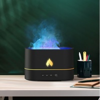 Humidificador de 250 ml con Llama, Difusor de Aromaterapia con Llama de Fuego para Chimenea, con Temporizador, Humidificador de Aire para Oficina