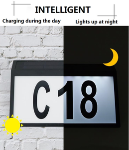 Solar Address Sign With LED Lights Landscape Street Outdoor Solar Illuminated House Number Sign for Garden - Product Image 4