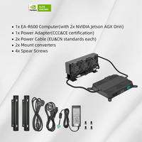 Ordinateur IA Edge 64G avec double Jetson AGX Orin 32G, PC industriel refroidi par eau, ordinateur embarqué 550 TOPS, serveur en stock