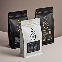 Sacs d'emballage personnalisés imprimés en plastique à fond plat avec soufflet latéral et fermeture éclair, 250g, 500g, 1kg, pour café, chewing-gum, lait (qualité alimentaire)