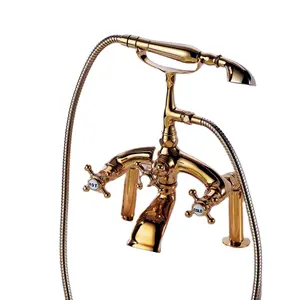 New Golden <strong>Wall</strong> <strong>Mounted</strong> Bathtub <strong>Shower</strong> Faucet Telephone Style <strong>Shower</strong> Bath <strong>Mixer</strong> <strong>Taps</strong> Top Selling - Product Image 1