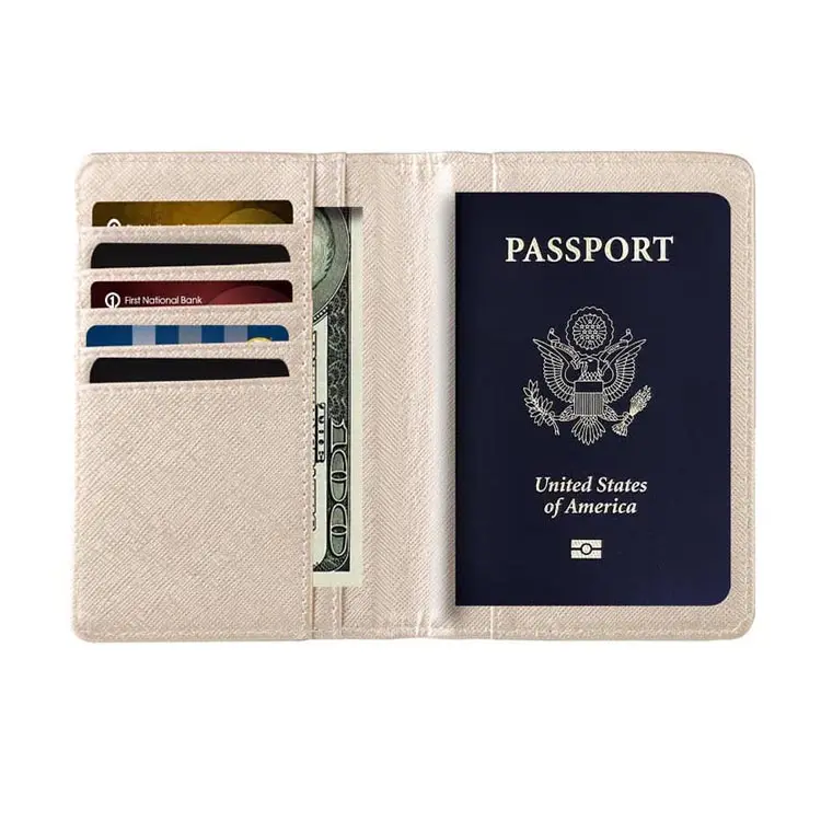 다기능 맞춤 PU 가죽 여행 문서 신용 카드 지갑 여권 홀더