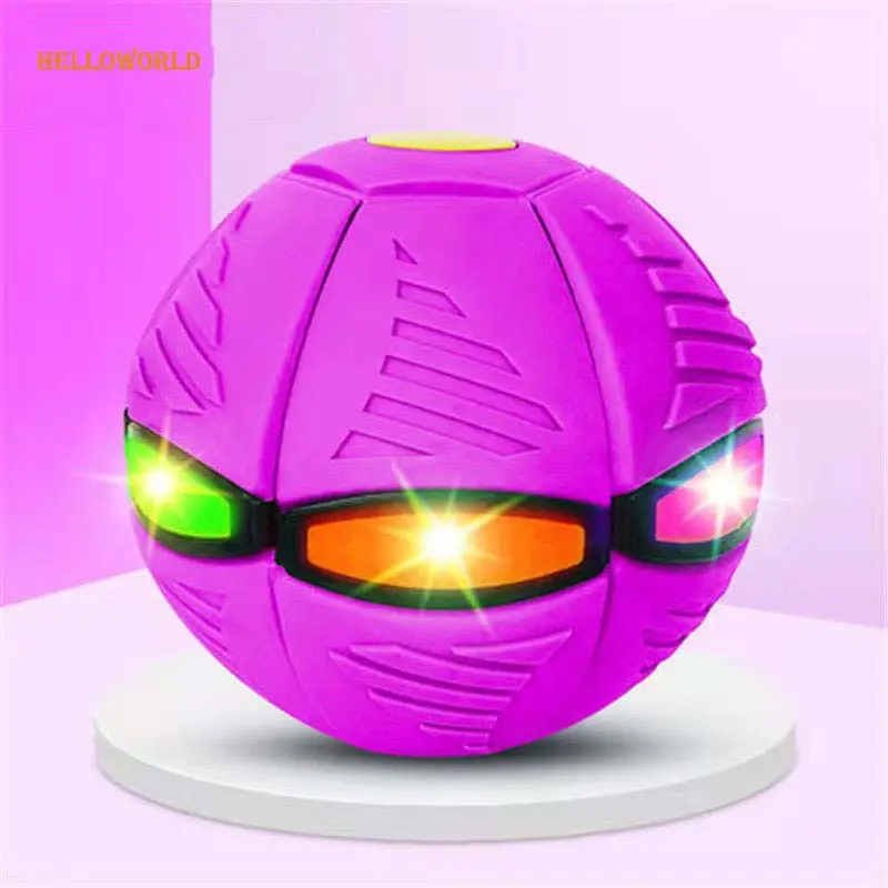 Hello World Hot Sale Spielzeug Flying Disc Ball Flacher Ball Glühender Spielzeug ball Drei Lichtquellen Neon farben für Kinder und Erwachsene