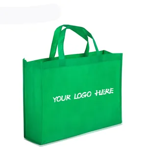 Tùy Chỉnh Bán Buôn Shopper Carry Tote Bag Tái Sử Dụng Không Dệt Túi Mua Sắm Với Logo