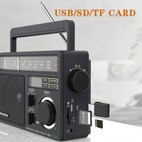 Radio Vintage con Reproductor MP3, Ranura para Tarjeta USB/SD/TF, Multibanda, Venta Directa de Fábrica, Hecho en China