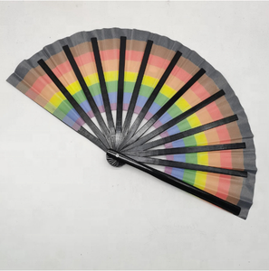 Abanico de mano plegable de bambú con logotipo personalizado, regalo de negocios hecho a mano natural de 33cm/13 pulgadas para promociones y decoración - Product Image 2