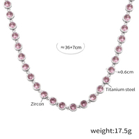 Modisches Schmuckset mit Farbzirkonia-Kette, 14K/18K Vergoldeter Edelstahl, Anlaufgeschütztes CZ Tennis-Armband und Halskette für Damen