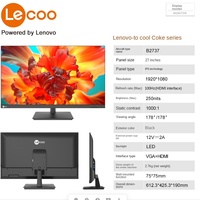 Moniteur LED IPS Lec00 27 pouces 1080P 100Hz neuf, interface VGA/caméra intégrée, noir, usage professionnel