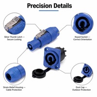  Connecteur extérieur étanche en nylon Powercon certifié TUV CE, résistant à la corrosion et aux UV, pour affichage LED et équipement sonore