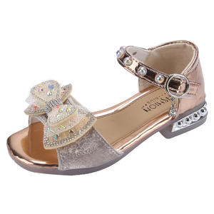 Kız sandalet, moda küçük kız açık parmaklı Bling Bling ayakkabı çocuk yay prenses ayakkabı - Product Image 6