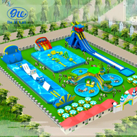 Grand toboggan aquatique gonflable, piscine pour enfants, équipement de parc aquatique mobile, support, piscine, fabricant de piscines