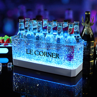 Nouveau design JLH – Seau à glace de luxe écologique, étanche, grande capacité (24 bières), éclairage RGB, en plastique PC durable, modèle PC pour