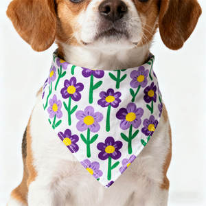 أوشحة للحيوانات الأليفة مطبوعة حسب الطلب، إنتاج مباشر من المصنع، تصميم عصري بحد أدنى منخفض للطلب، باندانا للكلاب مخصصة من القطن والبوليستر مع شعار مخصص - Product Image 4