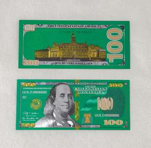En gros, en stock : Faux billet de 100 dollars plaqué or, avec feuille d'or, argent et noir-rouge, pour anniversaires et Noël - Product Image 5