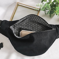 Meilleure Vente Sac Banane en Velours Côtelé Personnalisé avec Logo Imprimé, Sacs de Taille Mignons et Tendance