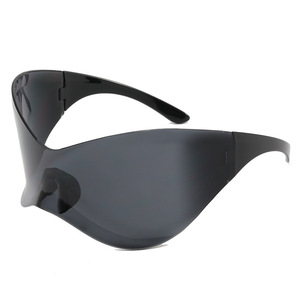 Gafas de Sol Futuristas Vanguardistas con Protección UV400, Lentes de PC Antideslumbrantes, Montura Negra, para Ciclismo, Conducción, Salidas, Actuaciones en Escenario - Product Image 5