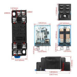 Heschen LY2NJ 12VDC катушка 10A 24VDC/220VAC DPDT светодиодный индикатор реле Generic с гнездовой базой - Product Image 3