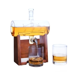 Hot Sale Clear Gold Etched Glass Wine Whisky Tequila Liquor Globe <strong>Decanter</strong> <strong>Whiskey</strong> with Wooden Box Glasses Para Whisky - Product Image 6