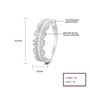 Exquisita Joyería Vintage de Plata de Ley 925 con Circonita Cúbica, Engaste Pavé en Forma de Corazón, Bañada en Rodio, Casual, Unisex - Product Image 6