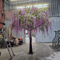 F233 1M 2M 3M 4M 5M Grands arbres de cerisier simulés en soie, feuilles en fibre de verre, tronc en fibre de verre, arbre de cerisier artificiel pour mariage