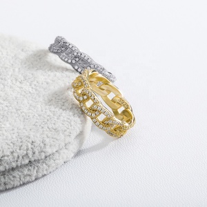 2021 New High Quality 925 Sterling Silver Cuban <strong>Ring</strong> Full Iced Out <strong>Cubic</strong> <strong>Zirconia</strong> <strong>Engagement</strong> <strong>Rings</strong> Men Women Gifts Wedding <strong>Rings</strong> - Product Image 4