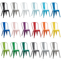Chaises de salle à manger en métal vintage industrielles et colorées, chaises empilables en fer pour café, bistrot, restaurant