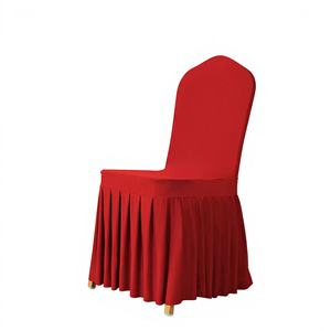 Düğün, Otel, Ziyafet İçin Etek Kenarlı, Ekolojik, Özelleştirilebilir Renkli, Kalınlaştırılmış Elastik Pileli Yemek Sandalyesi Kılıfı - Product Image 1