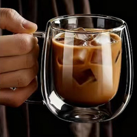 Mug en verre à double paroi pour usage domestique, en borosilicate haute résistance, tasse isolante créative pour café et lait