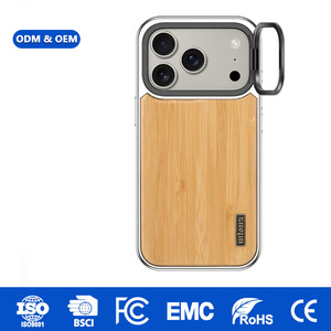 Environmentally Friendly Magnetic Phone Case for <b>iPhone</b> 17 Air Pro Max Nature Malnut Wood Grain Protective Case Camera Lens - Product Image 1