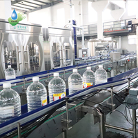 Ligne de production automatique de rinçage, remplissage et bouchage de bouteilles d'eau de 3L, 5L, 10L – Machine de remplissage de bouteilles d'eau minérale de 5 litres