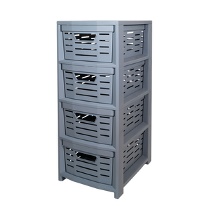 Multi Purpose Utility Cart 4 Drawers <b>Grey</b> PP Material <b>Storage</b> Organizer Drawer <b>Unit</b> - Product Image 1