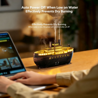 Diffuseur d'arômes créatif en forme de bateau de croisière, humidificateur ultrasonique, diffuseur d'huiles essentielles en forme de méduse avec lumière LED colorée