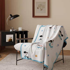 Iris Valley Dog Flannel <b>Blanket</b> Blue Cartoon Puppy Thickened Winter Sofa Office Nap Cover - Product Image 5