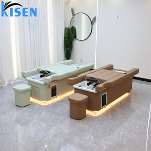 Kisen New Design Luxury Salon Equipment Shampoo Bed Pedicure Chair Led Light Therapy Electric Bed Thai Massage <b>Table</b> Foot <b>Bath</b> - Product Image 3