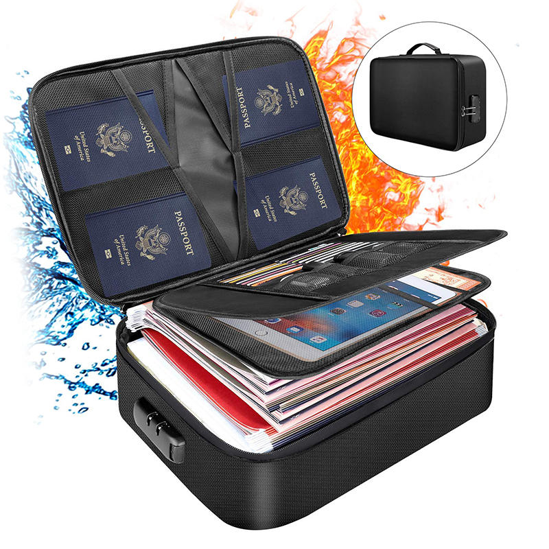 Portable Black Fiberglass Fireproof Document Storage