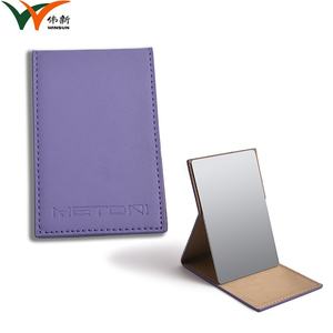 Customizable Color Makeup Mirror with Personalized PU Leather Hot Stamping Logo - Product Image 3