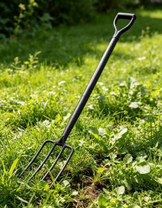 Fourche de jardinage de qualité industrielle, manche en acier inoxydable enduit d'époxy, <span class=keywords><strong>4</strong></span> <span class=keywords><strong>dents</strong></span>, emballée dans du tissu de jute - Product Image 2