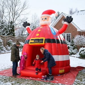 Castillo Inflable Comercial de Santa Claus para Navidad, Castillo Hinchable Gigante con Temática de Santa Claus para <span class=keywords><strong>Alquiler</strong></span> en Fiestas Navideñas - Product Image 1