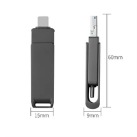 OTG Ponsel Pintar 64GB 32GB 16GB 8GB, Flash Drive USB 3 Dalam 1 OTG Memori USB 2.0 3.0