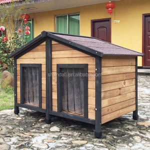 SDD012 Maison pour <span class=keywords><strong>chien</strong></span> imperméable, durable, en bois, pour l'extérieur, avec 2 portes, pour toutes les saisons, pour les grands chiens - Product Image 5