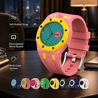 Correa de Reloj de Silicona Estilo Lépine Ouruoxi OEM/ODM, Repuesto para AP -swatch Royal Pop, Corona a las 12 en Punto, Resistente al Agua