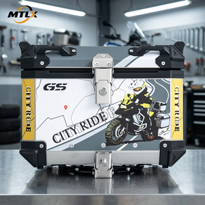 Caja <span class=keywords><strong>de</strong></span> Equipaje Trasera Universal para Motocicleta <span class=keywords><strong>de</strong></span> Aleación, Construcción Resistente a Impactos para Motocicletas <span class=keywords><strong>de</strong></span> Turismo <span class=keywords><strong>de</strong></span> Larga Distancia y Todoterreno - Product Image 1