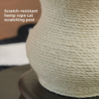 Griffoir pour chat en forme de gourde, arbre à chat haut en sisal avec plateforme-lit, tour d'escalade intérieure peu encombrante
