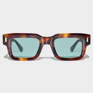 Yeetian Acetate Eyewear 2024 Occhiali Da Sole Streetwear Square High End Handmade Tortoise Mazzucchelli Acetate Sunglasses