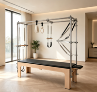 Équipement de fitness professionnel en bois d'érable, réglable et durable, couleur personnalisée, 3 en 1 : Trapeze, Cadillac, Reformer pour studio