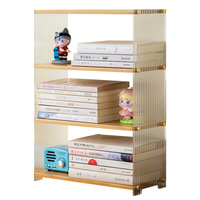 Desktop Bookshelf Multifunctional Tiered Storage Rack For Desk Office Organizer With Adjustable Shelves Rectangle Standing Type