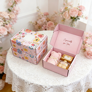 Customizable Pink Rigid Gift <b>Boxes</b> Rectangle Art Paper UV Logo Offset Printing Craft Packaging - Product Image 4